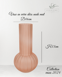 vase nude mat art deco diamètre 16cm hauteur 33cm Diamètre de l'ouverture 8cm Diamètre de la base 8.5cm