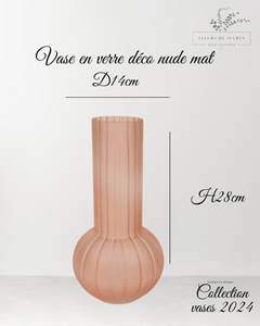  Vase nude art deco mat - diamètre 14cm hauteur 28cm- Diamètre de l'ouverture 7cm-Diamètre de la base 7.5cm